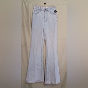 A Cotton:On Original Flare Light Blue High Waist Long Leg Denim Jeans